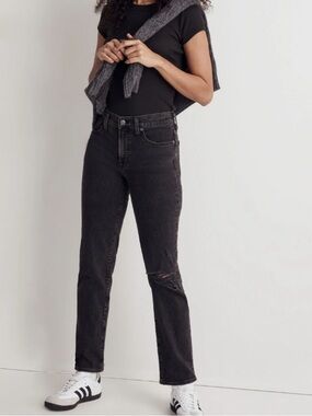Madewell Women’s Black High-Rise Straight “The Perfect Vintage” Jeans
